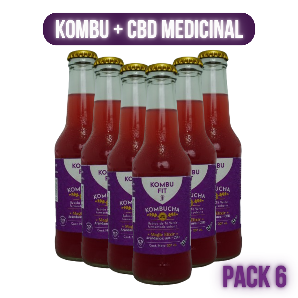 kombucha con extracto de cañamo de uva y arándanos